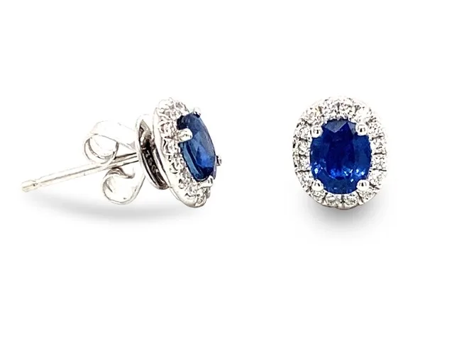 18K White Gold Sapphire Earrings