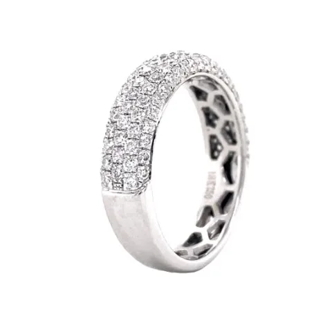 18K White Gold Diamond Band