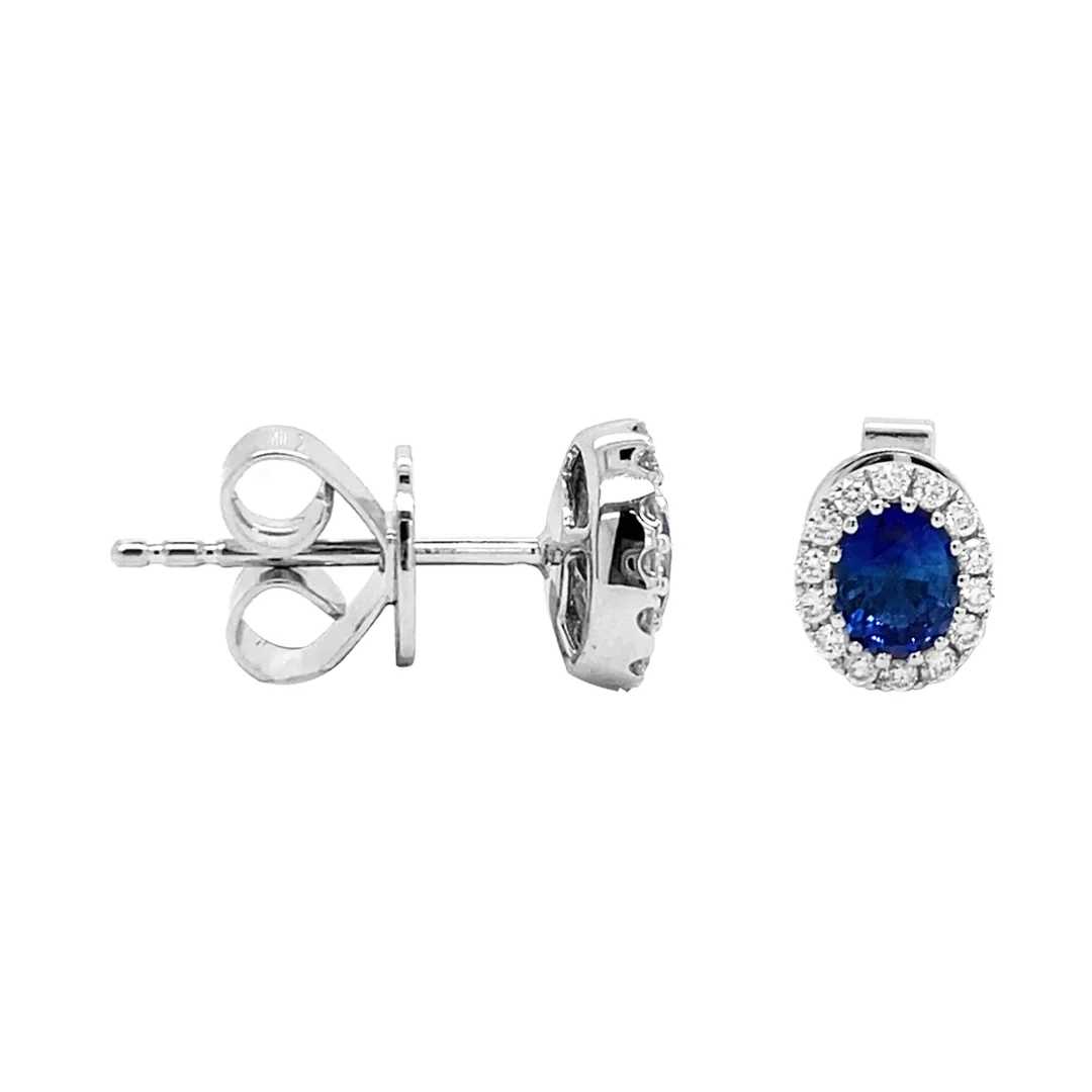 18K White Gold Sapphire Earrings