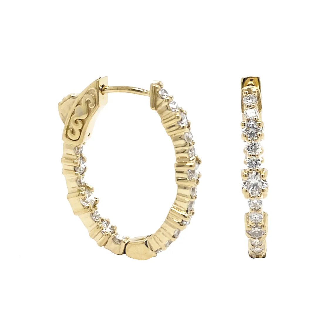 18K Yellow Gold Hoop Earrings