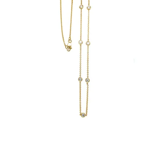 18K Yellow Gold Diamond Necklace
