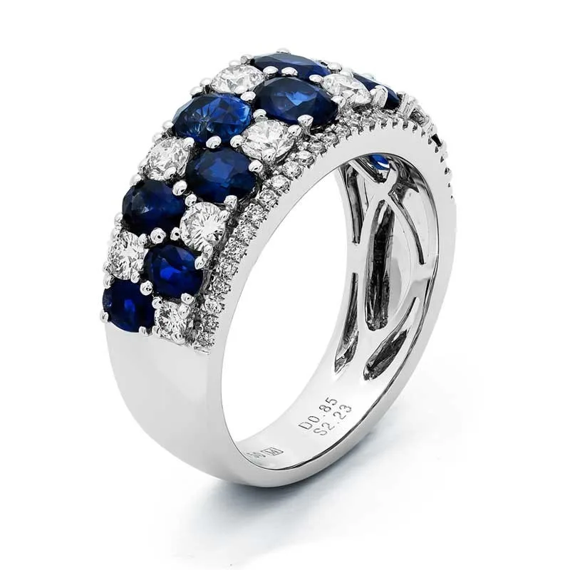 18K White Gold Sapphire Band