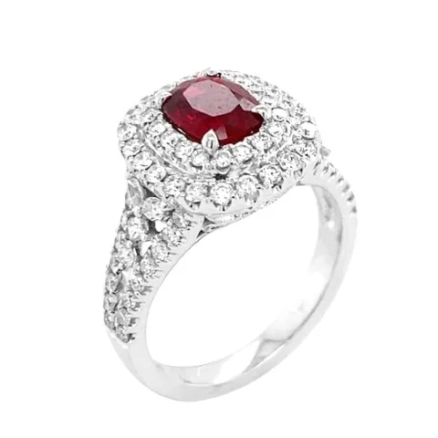 18K White Gold Ruby Ring