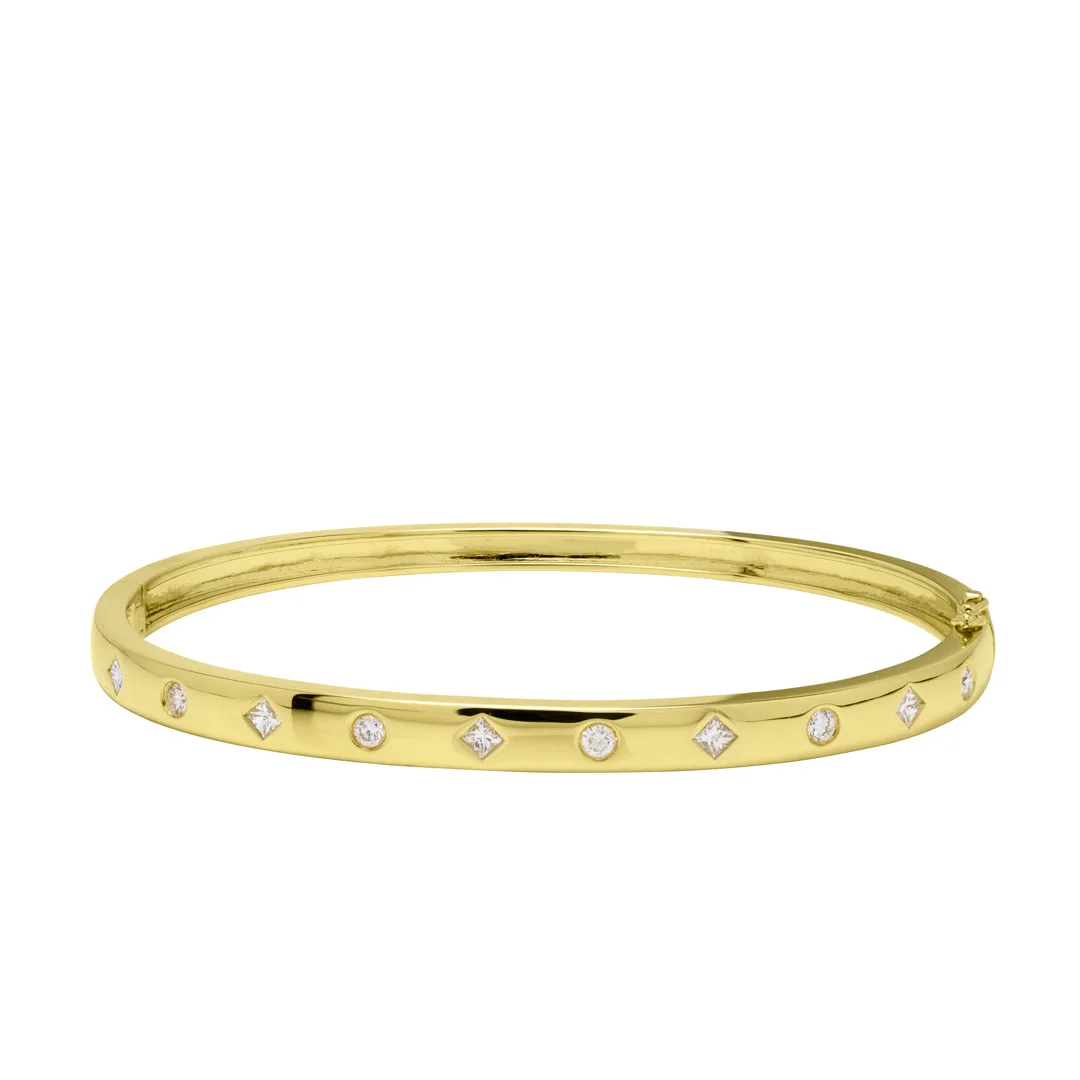 18K Yellow Gold Diamond Bangle