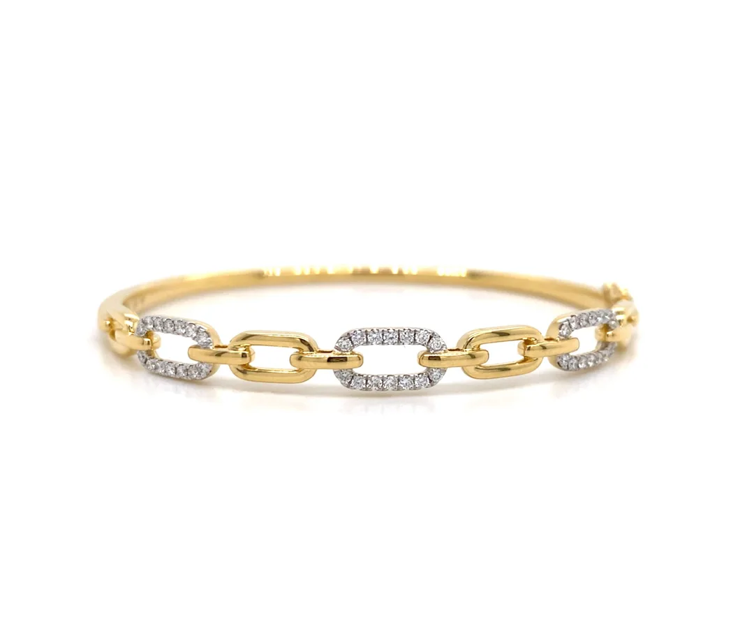 18K Yellow Gold Diamond Bangle
