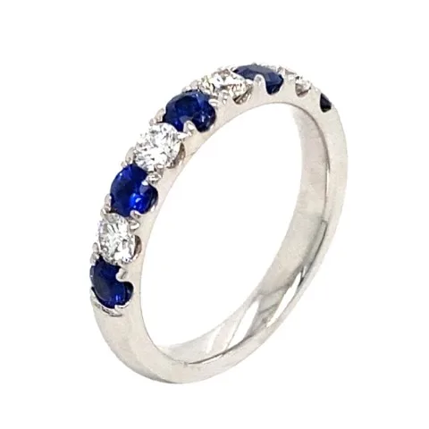 18K White Gold Sapphire Band