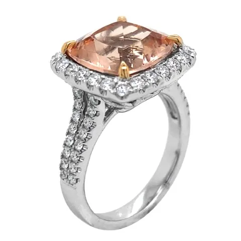 18K White Gold Morganite Ring