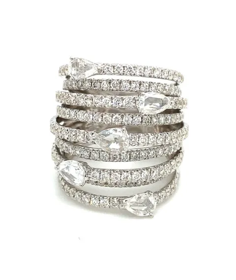 18K White Gold Diamond Band