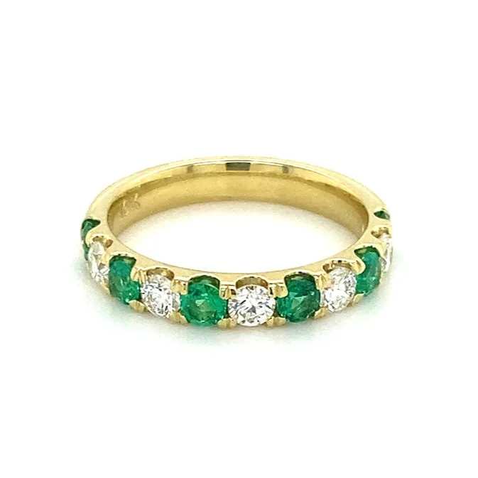 18K Yellow Gold Emerald Band