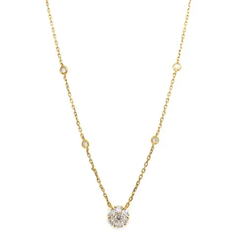 18K Yellow Gold Diamond Necklace