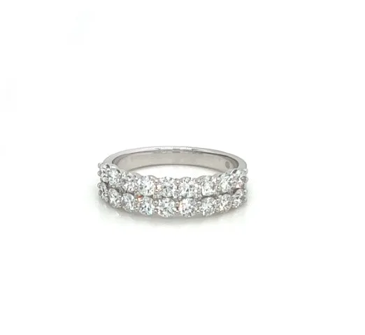 18K White Gold Diamond Band