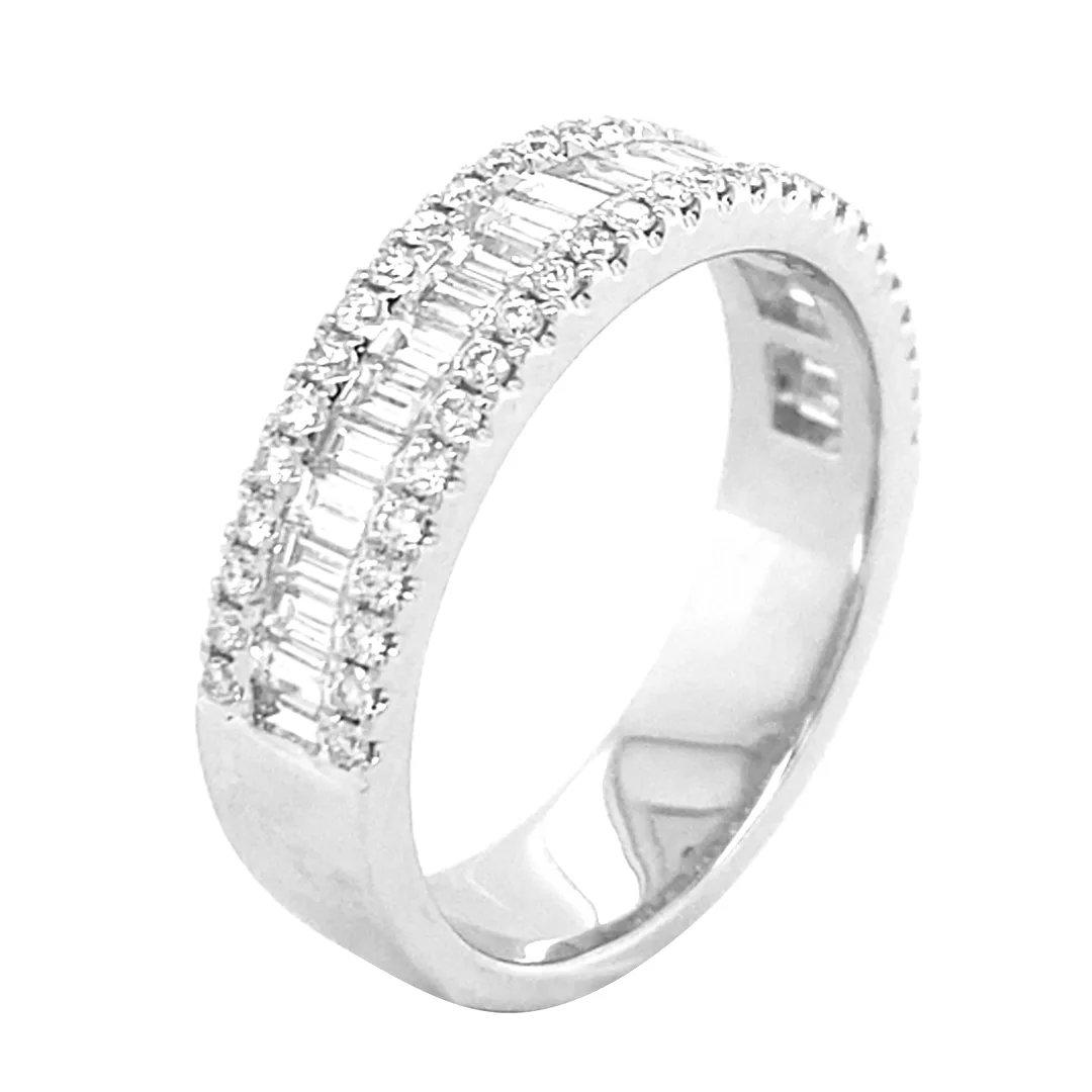 18K White Gold Diamond Band