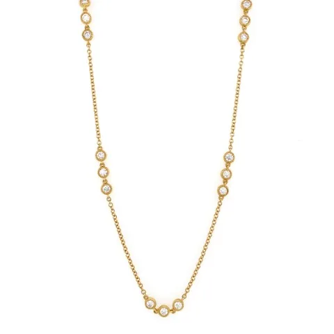 18K Yellow Gold Diamond Necklace