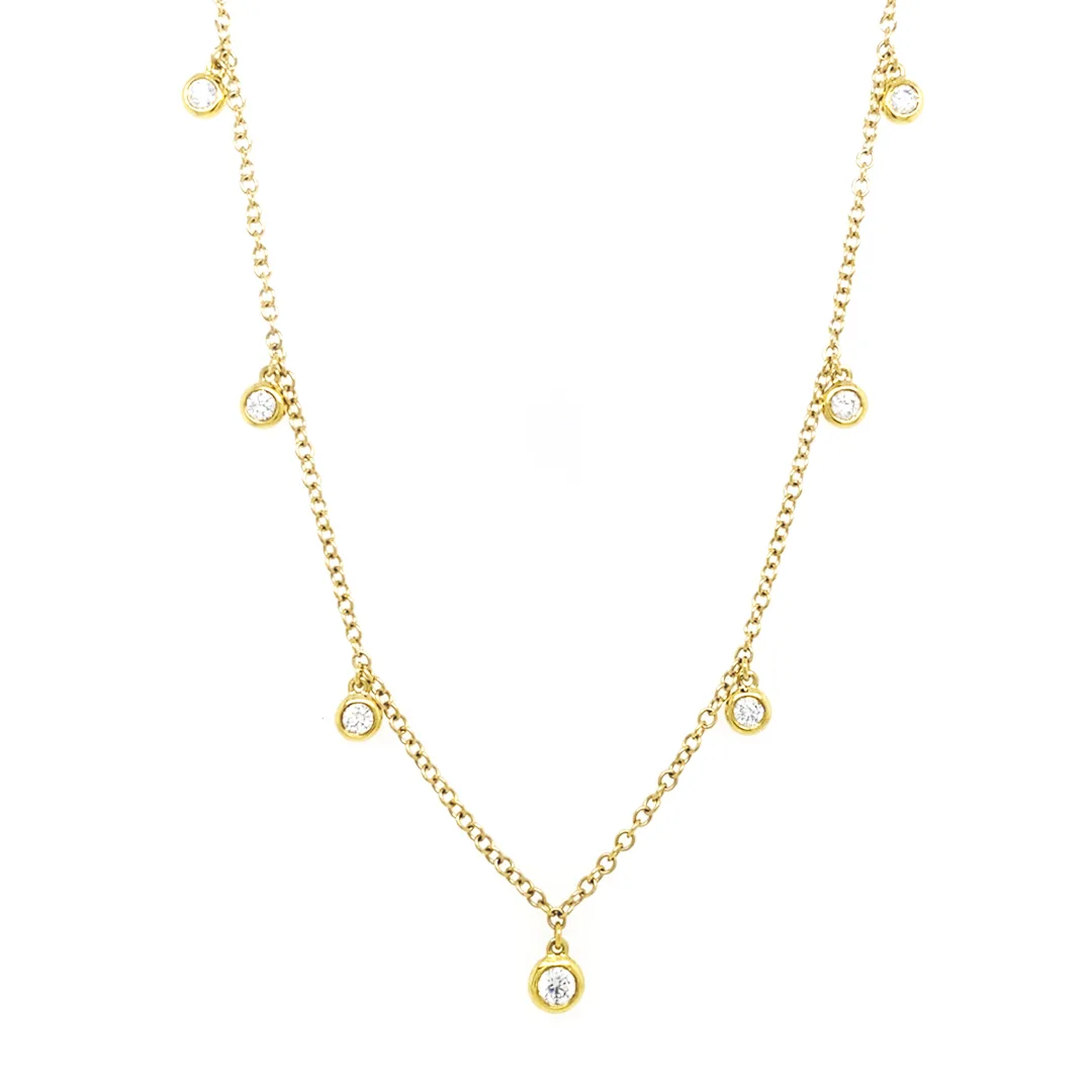 18K Yellow Gold Diamond Necklace