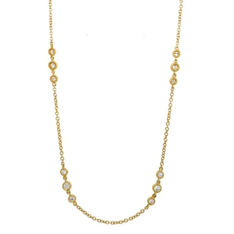 18K Yellow Gold Diamond Necklace