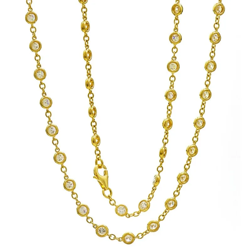 18K Yellow Gold Diamond Necklace