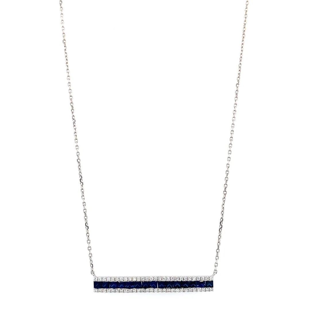 18K White Gold Sapphire Necklace