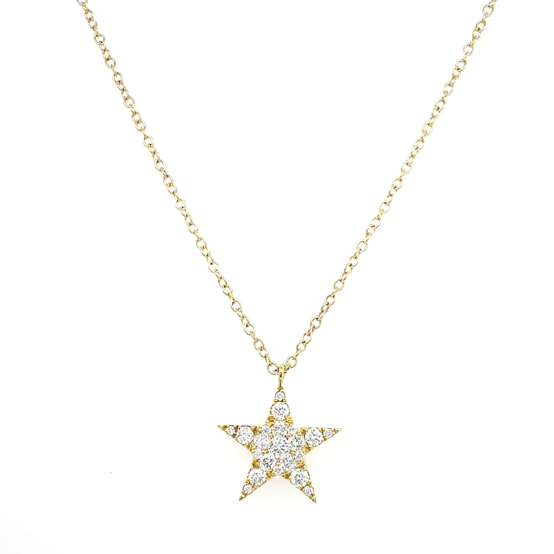 18K Yellow Gold Diamond Necklace