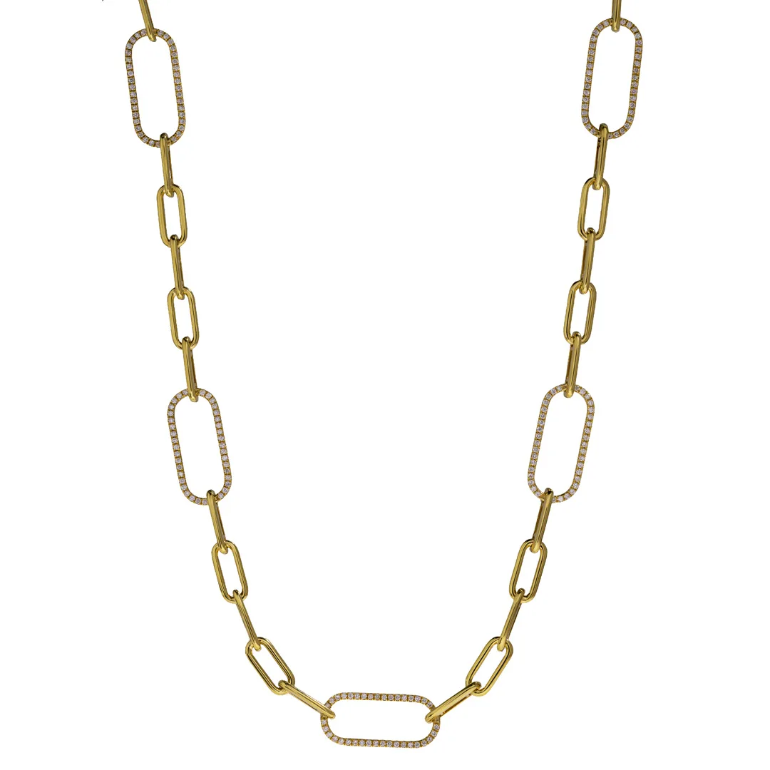 18K Yellow Gold Diamond Necklace