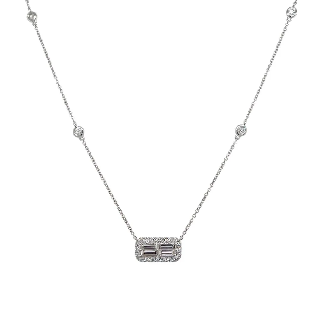 18K White Gold Diamond Necklace