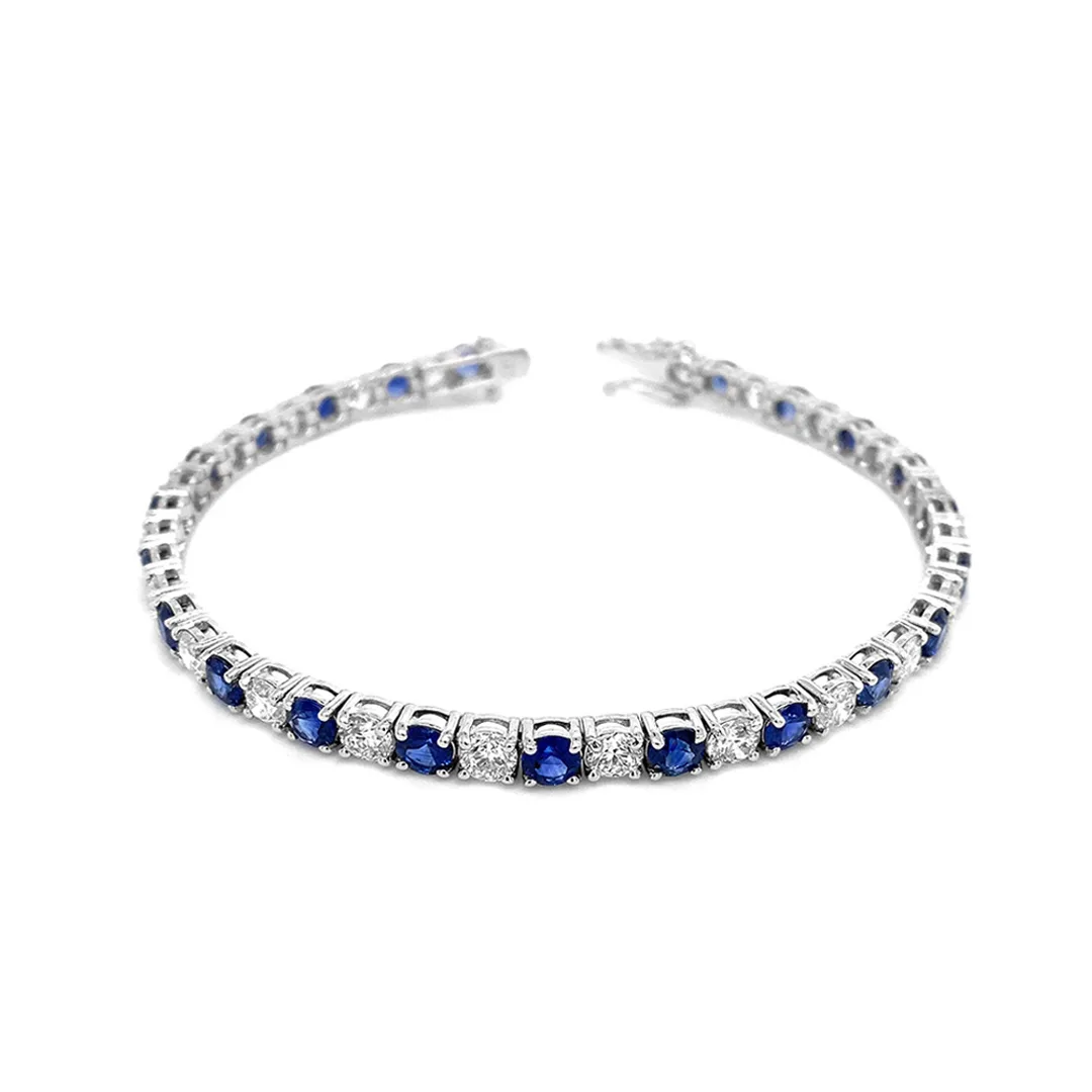 18K White Gold Sapphire Tennis Bracelet