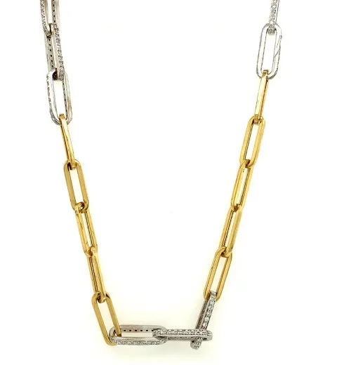18K Two-Tone Gold Diamond Necklace