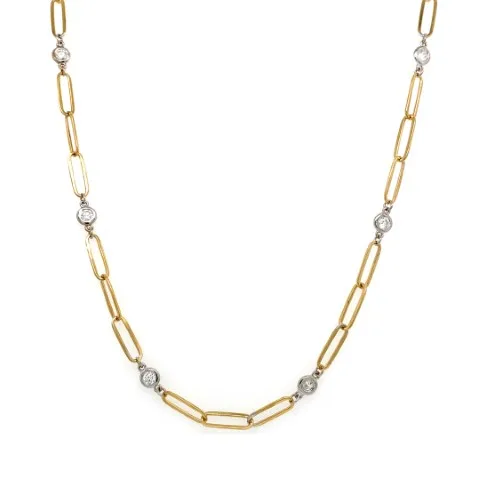 18K Two-Tone Gold Diamond Necklace