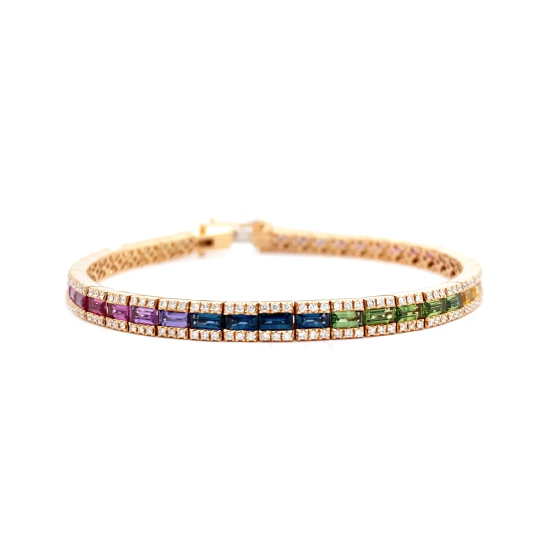 18K Rose Gold Fancy Sapphire Bangle