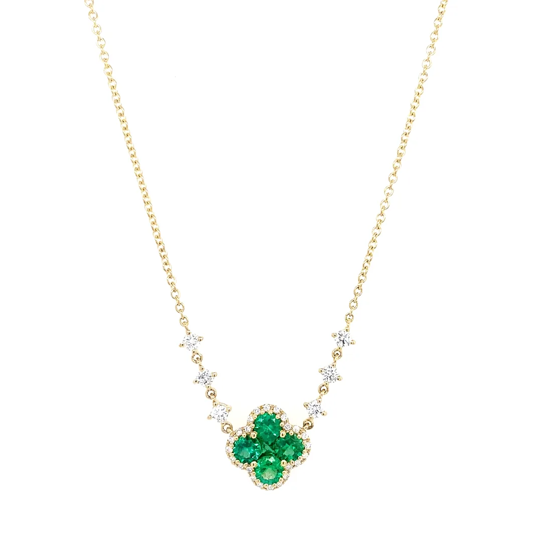 18K Yellow Gold Emerald Necklace