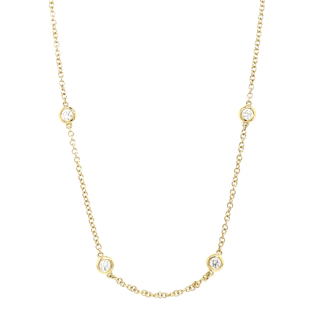 18K Yellow Gold Diamond Necklace