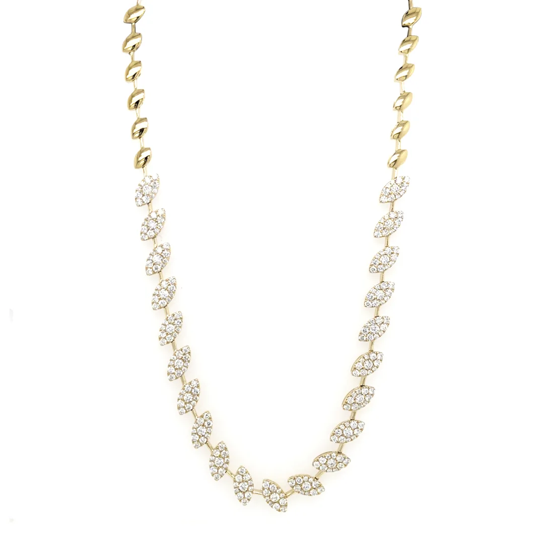 14K Yellow Gold Diamond Necklace