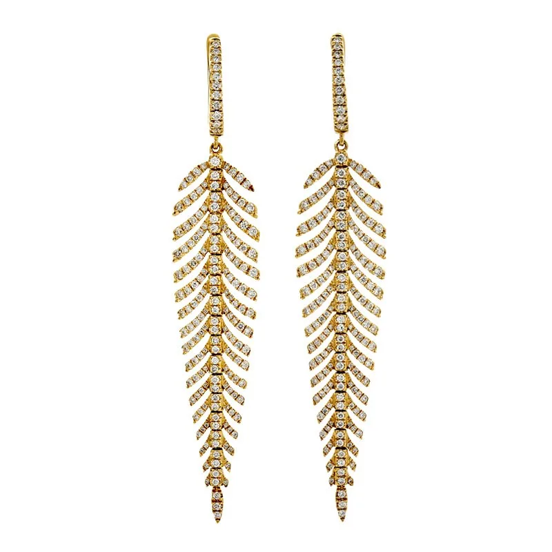 18K Yellow Gold Diamond Earrings