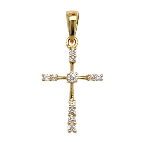 18K White Gold Diamond Cross Pendant