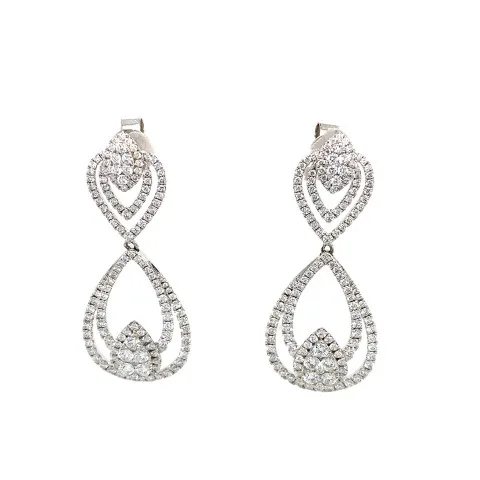 18K White Gold Diamond Earrings