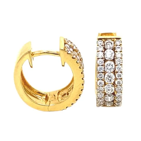 18K Yellow Gold Huggie Earrings