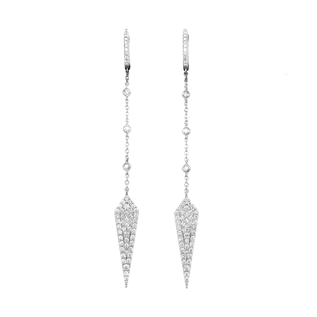 18K White Gold Diamond Earrings