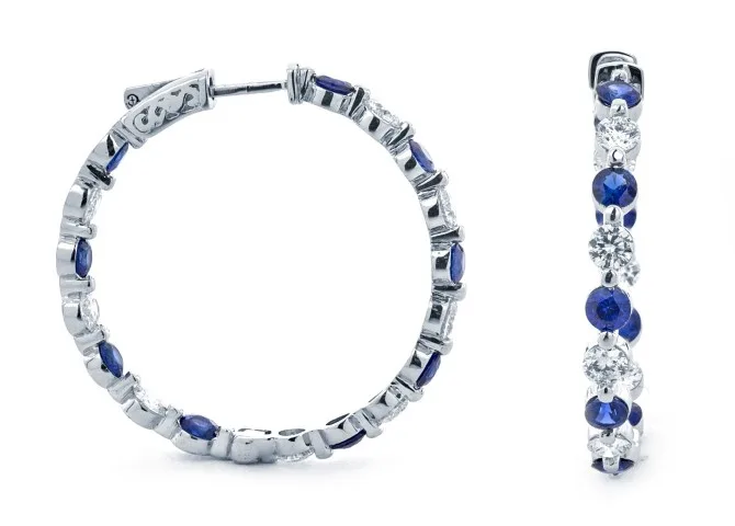 18K White Gold Sapphire Earrings