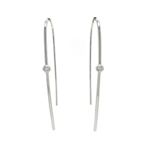 18K White Gold Diamond Earrings