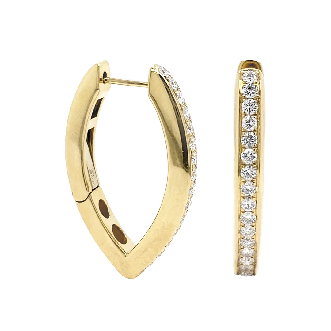 18K Yellow Gold Round Earrings