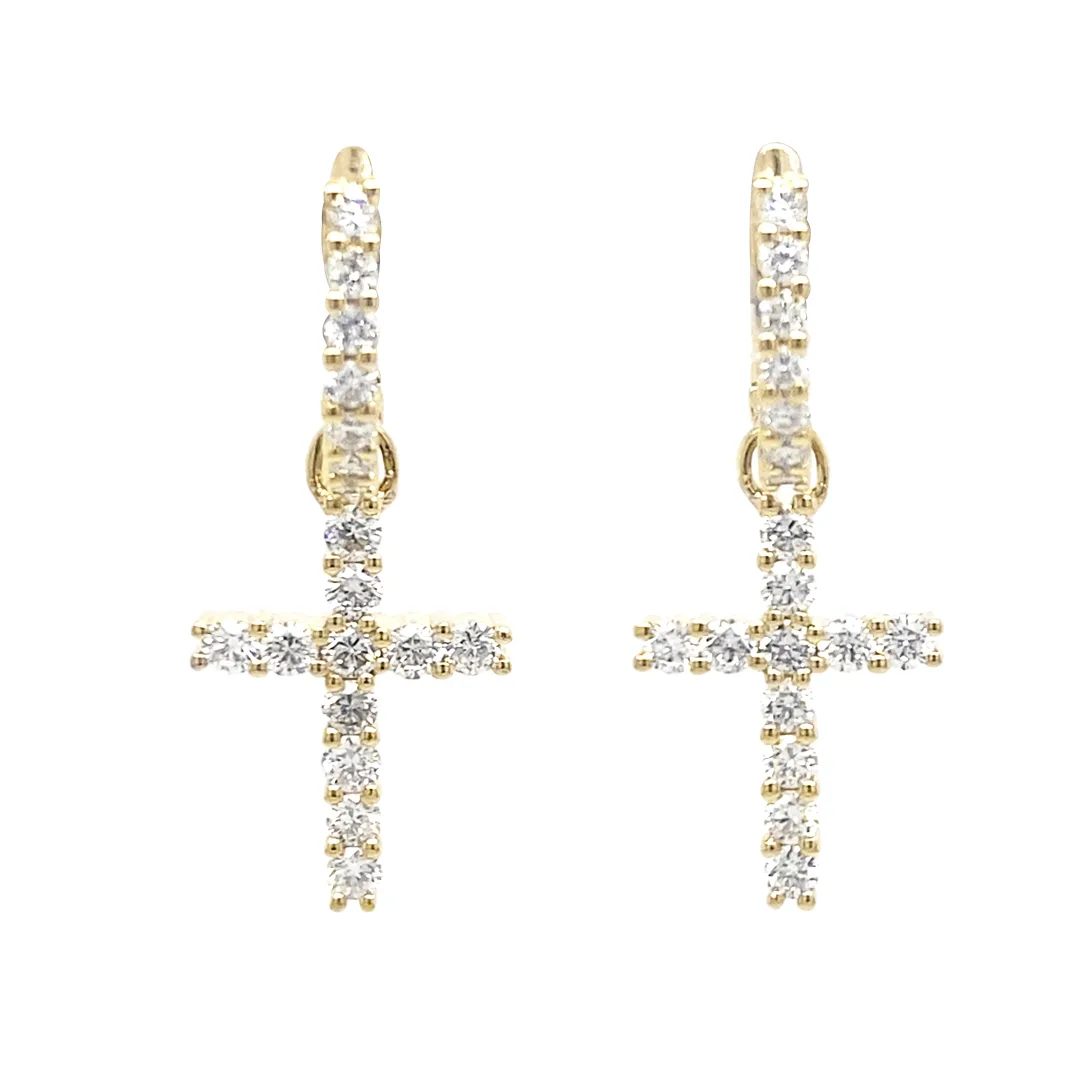 18K Yellow Gold Diamond Earrings