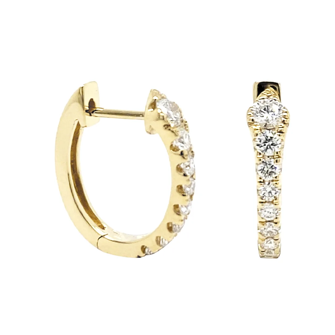 18K Yellow Gold Huggie Earrings