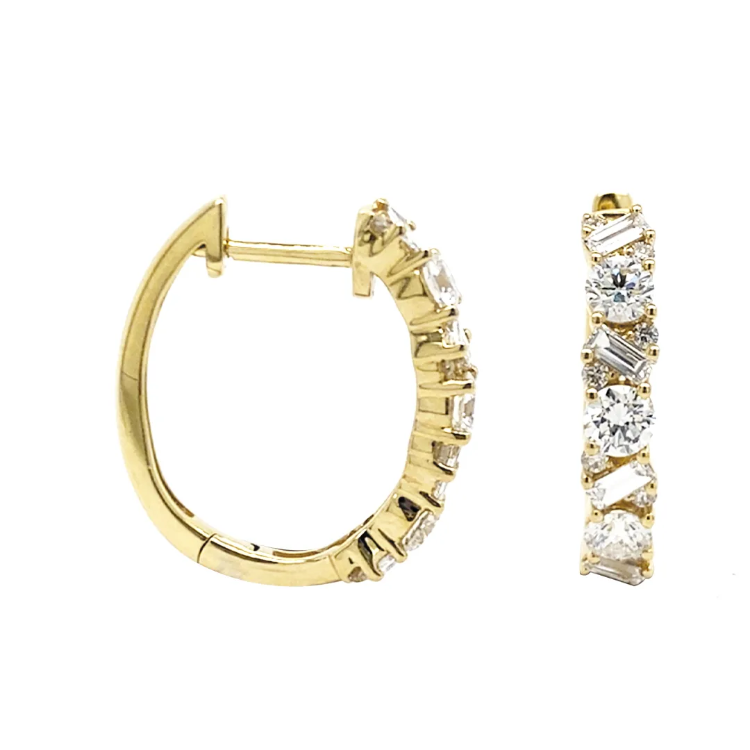 18K Yellow Gold Huggie Earrings