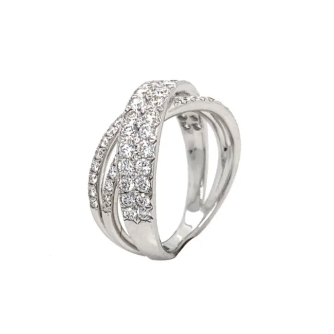 18K White Gold Diamond Band