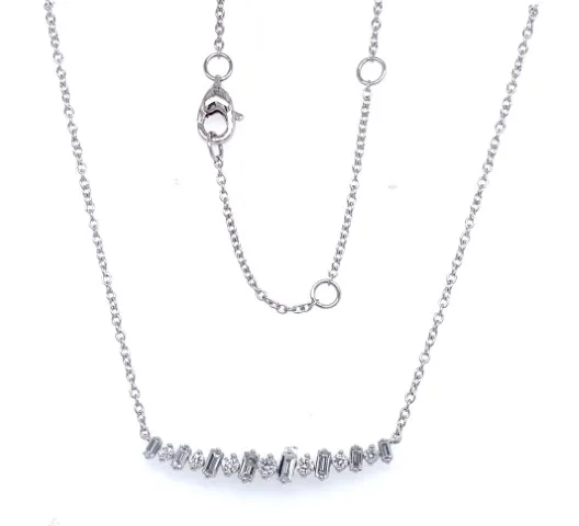 18K White Gold Diamond Necklace