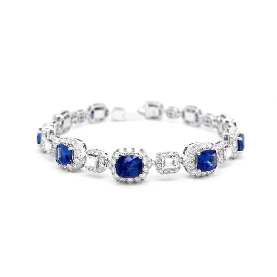 18K White Gold Sapphire Bracelet