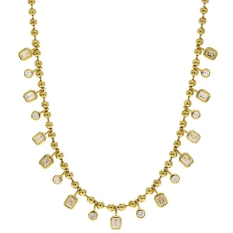 18K Yellow Gold Diamond Necklace