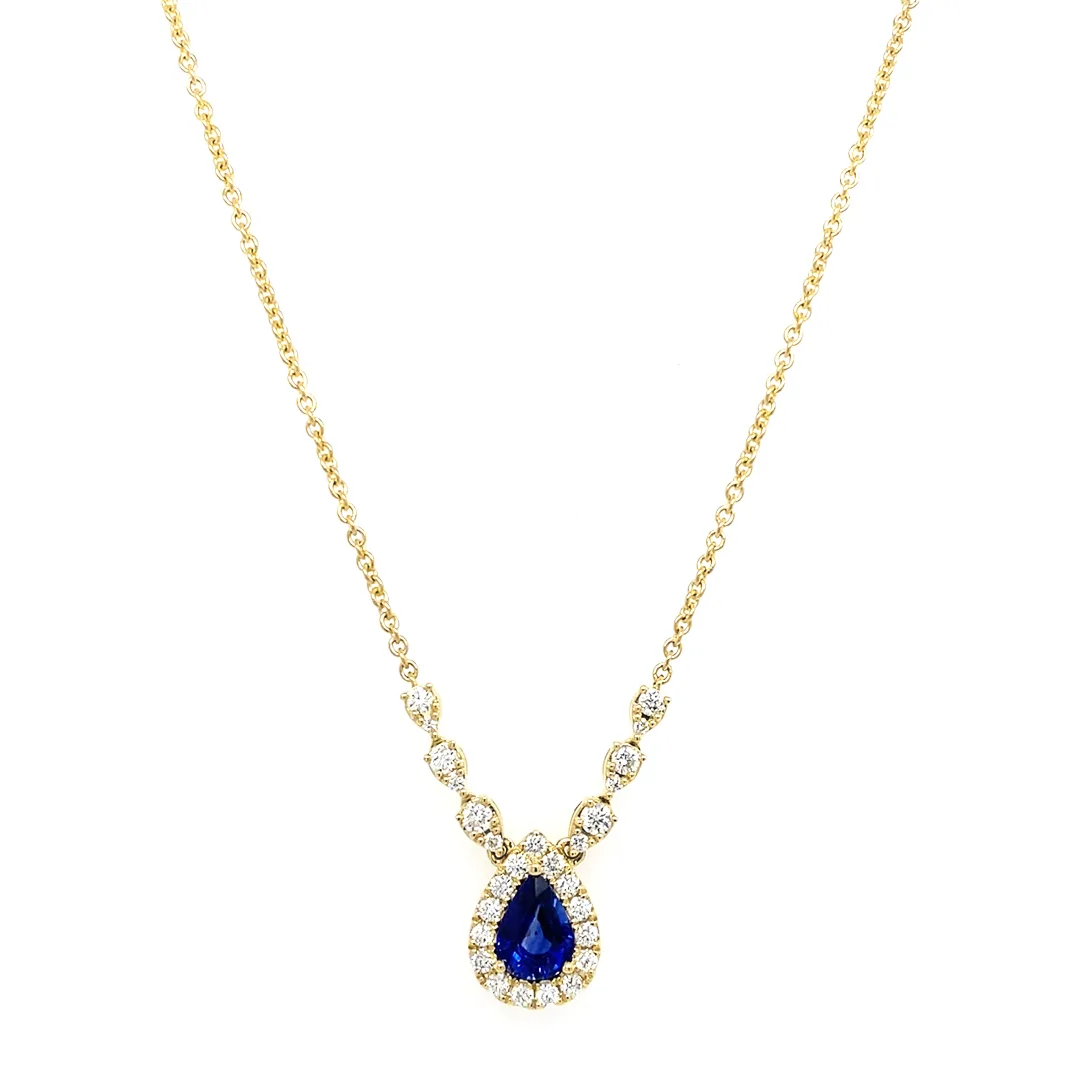 18K Yellow Gold Sapphire Necklace