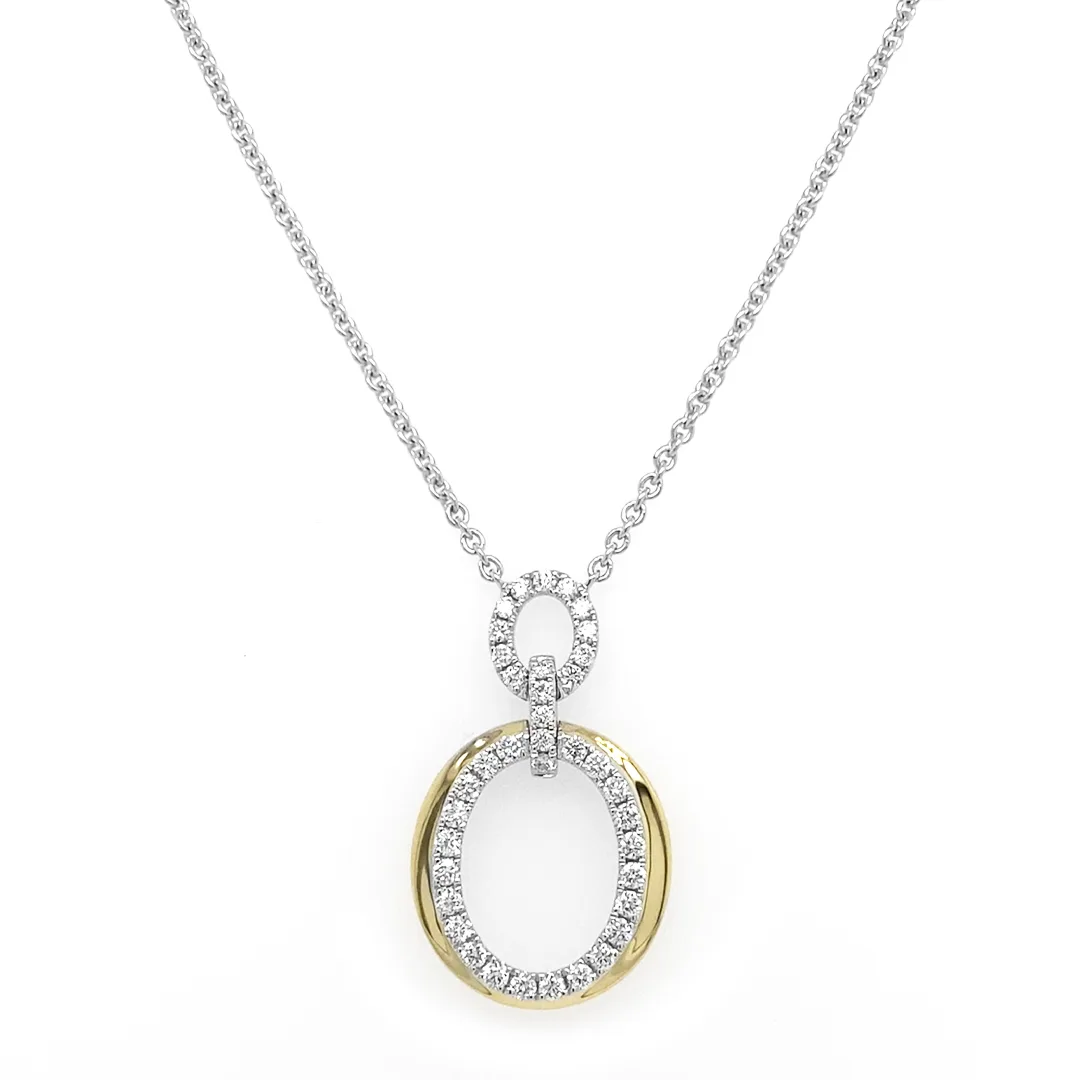 18K Two-Tone Gold Diamond Necklace