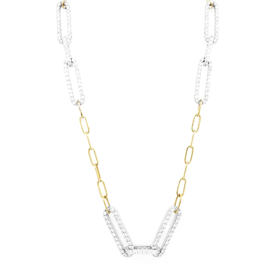 18K Two-Tone Gold Diamond Necklace