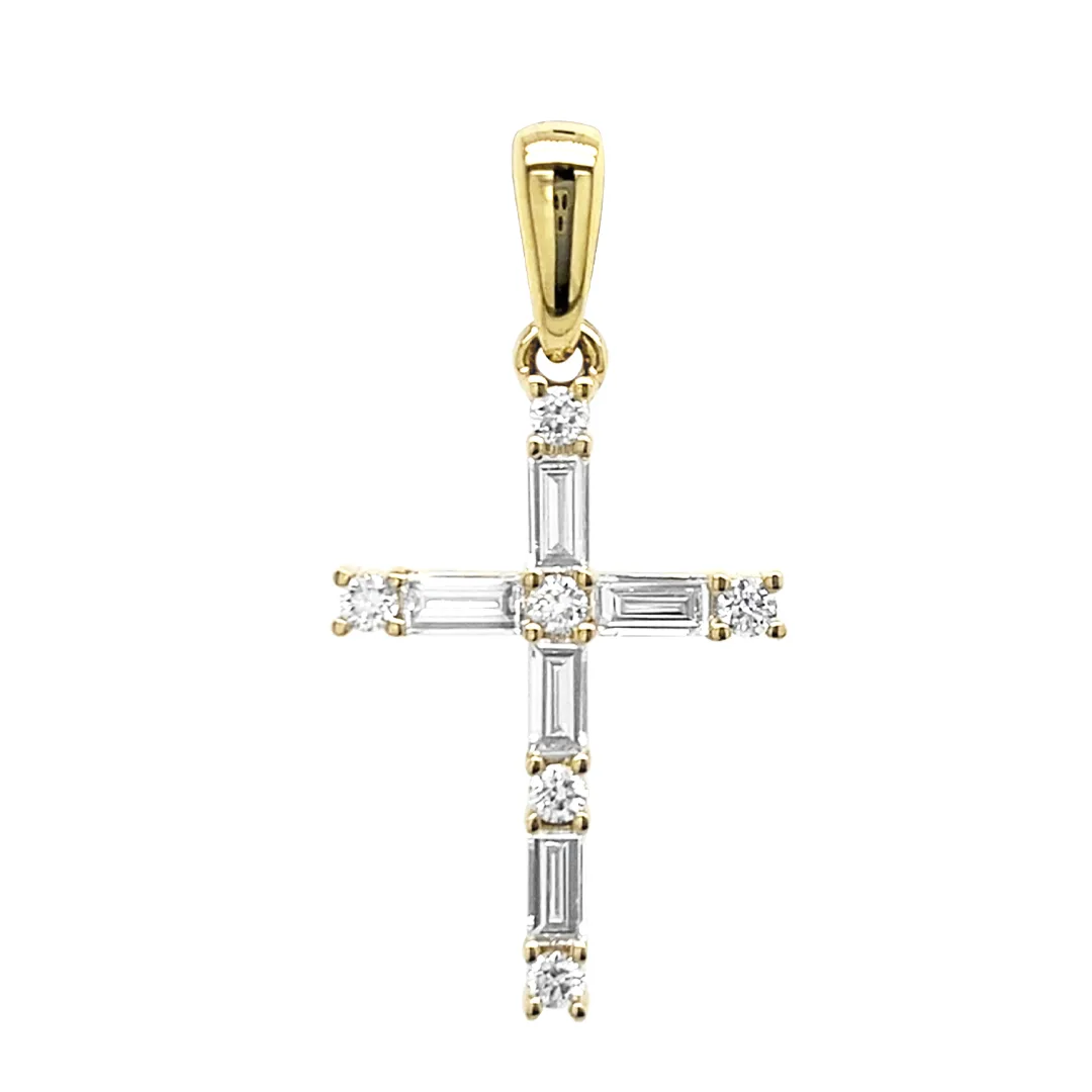 18K Yellow Gold Cross Pendant